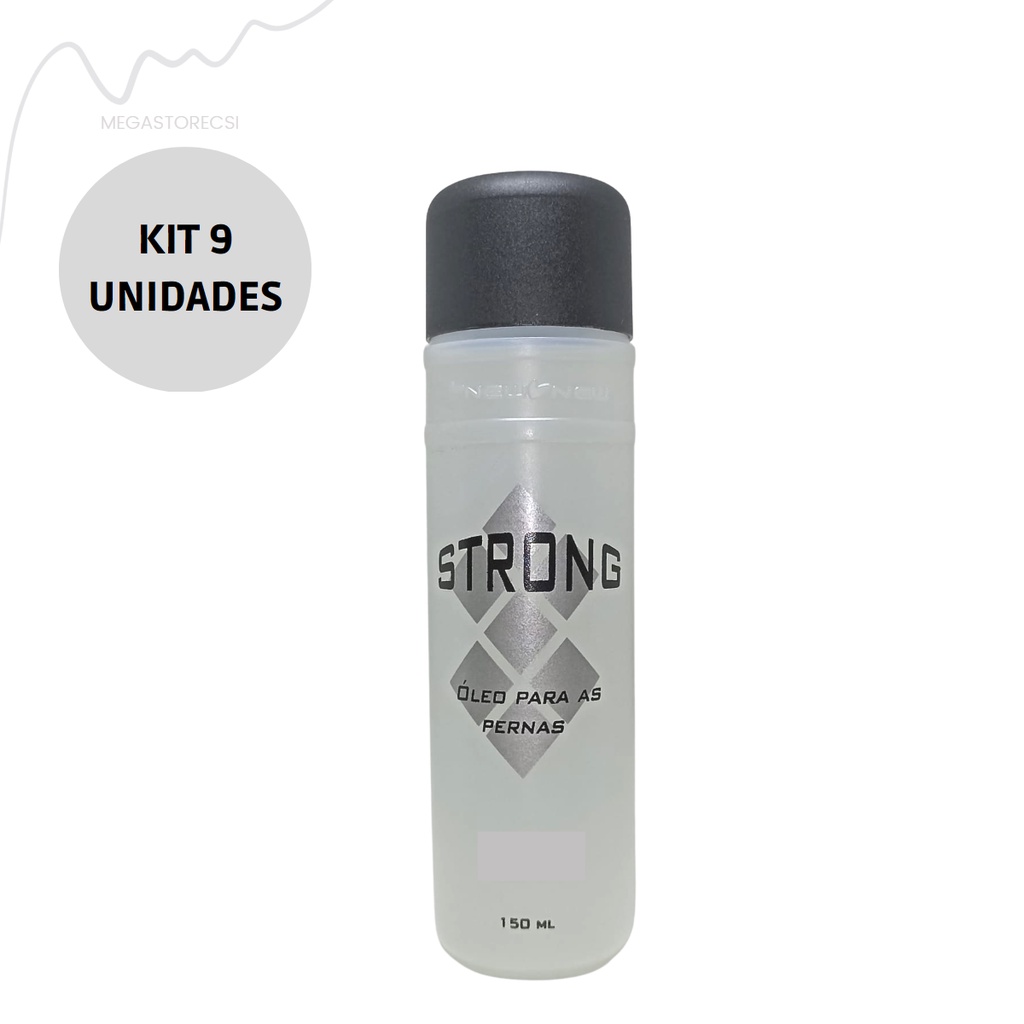 Óleo de Perna Strong Dores e Cansaço nas Pernas Previne Estrias Ativa a Circulação - KIT 9 Unidades