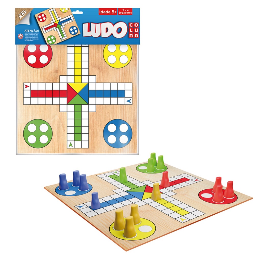 Jogo Educativo Ludo Em Madeira - Coluna em Oferta na Shopee