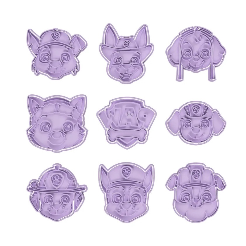 Kit com 10 Cortador de biscoito tema Patrulha Canina