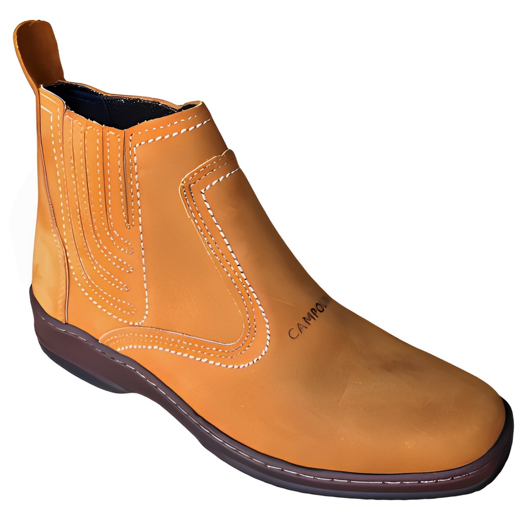 Bota Country Casual Social Masculina Botina Couro Nobuck Linha Trabalho Serviço Passeio Forte 2520