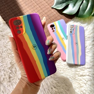 Capinha Capa colorida Arco iris Motorola Moto G10 G20 G23 G32 G82 G8 G9 PLAY E7 E7 2020 ESilicone Aveludada