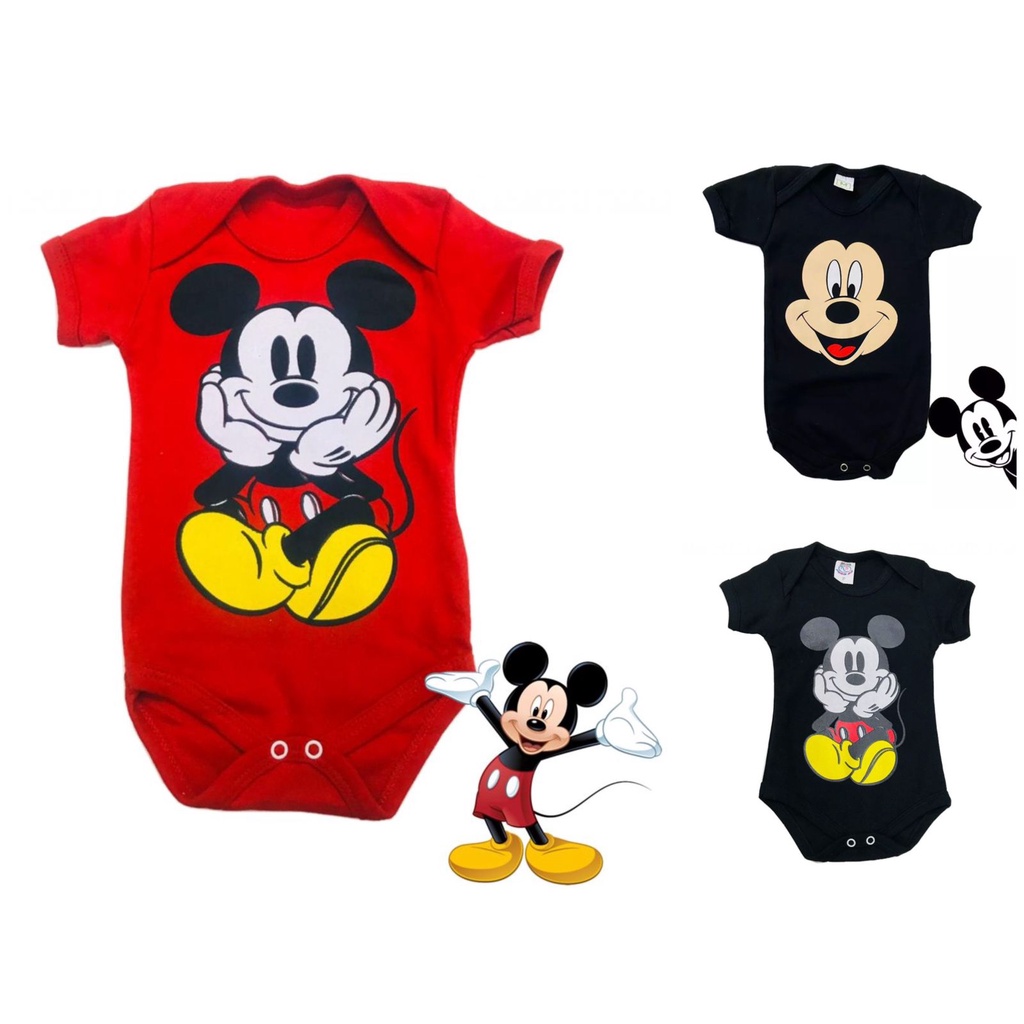 Body Bebê Temático Menino Fantasia Infantil - Mickey em Oferta na Shopee