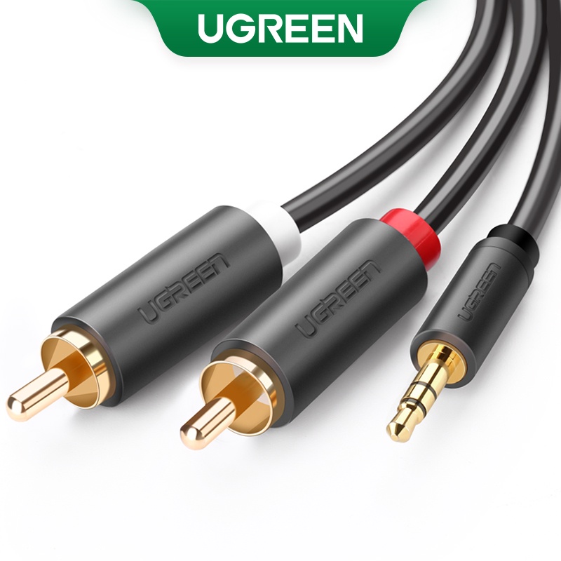 Ugreen Cabo RCA Verde De 3,5 Mm A 2RCA Adaptador Auxiliar De Áudio Estéreo Divisor AUX Para Smartphones Alto-Falantes Tablet HDTV MP3
