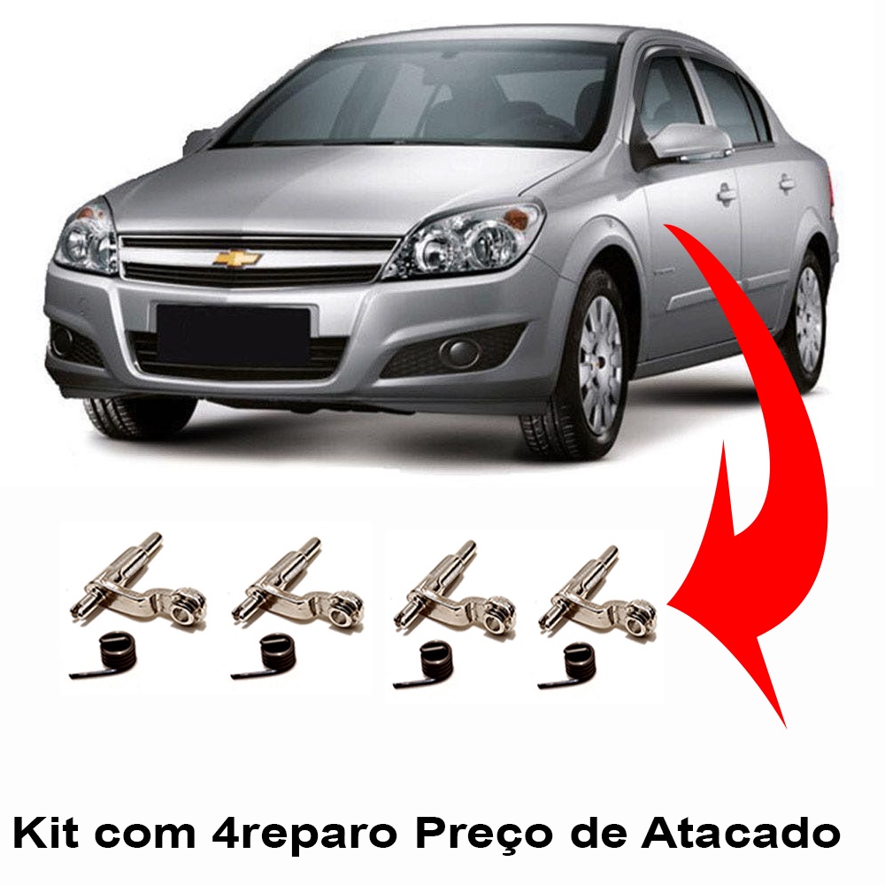 Gatilho Macaneta Porta Interna Kit 4pc Combo Eixo E Mola Novo Vectra Reparo Gm Trinco Novo Elegance Elite GT X GM Chevr