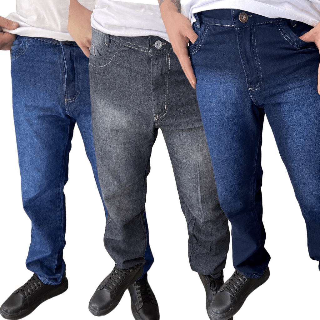 Calça Masculina Jeans Com Elastano Básica Tradicional Serviço Trabalho