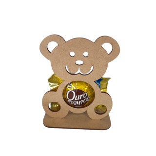 Kit 50 peças Porta bombom urso em MDF lembrancinha festas.