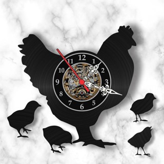 Relógio Parede Cozinha Galinha Pintinhos Vinil Lp Decoração