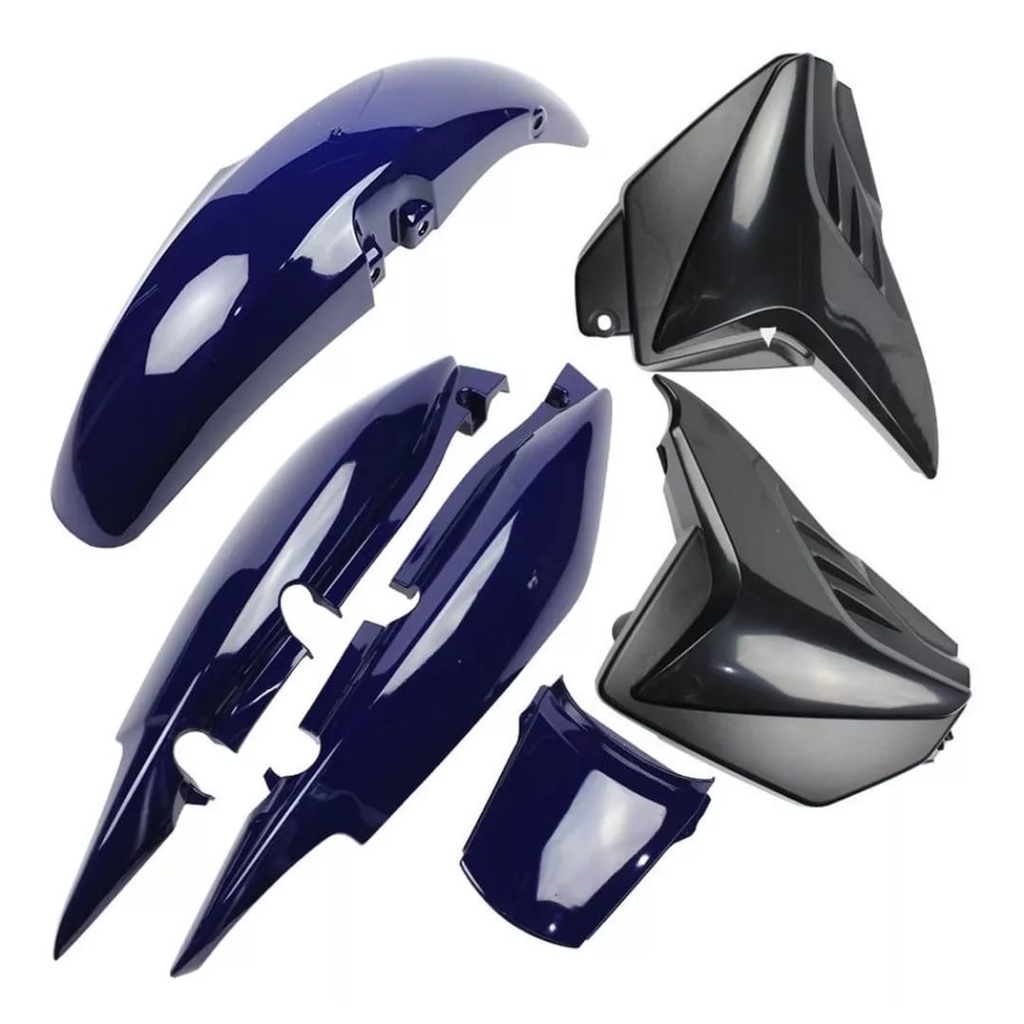 Kit Carenagem plástico Fan 125 2009 2010 2011 Tampa Lateral + Para-lama Dianteiro + Rabeta Azul Betta Pintado