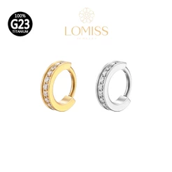 Piercing Orelha Argaola Titânio pvd 1 Fileira Zircônia《Lomiss semijoias》