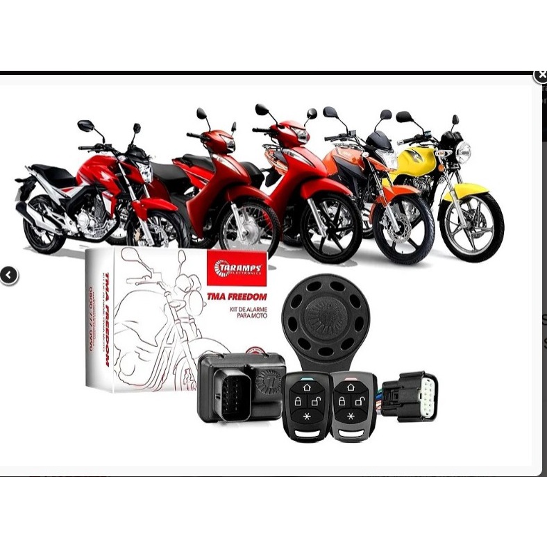 Alarme  para Moto Honda CG Titan 150, Titan 160, Fan CB 300  Taramps Tma-30 G4 Universal Controle Presença