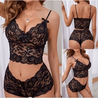 Conjunto cropped calcinha caleçon lingerie renda Lingerie sexy Conjunto caleçon