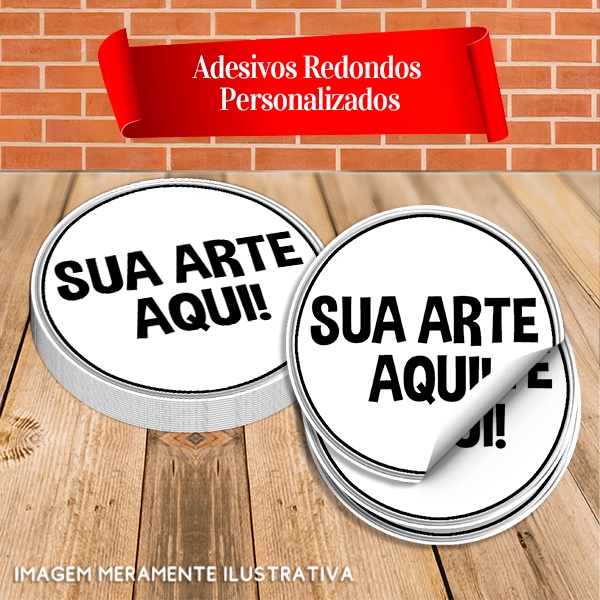 Adesivos Redondos Vários temas disponíveis, consulte. Também use sua Logo, sua própria Arte.
