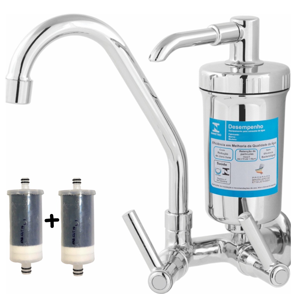 Torneira de Parede com Filtro para Cozinha  2170 C-65 + 2 refil do filtro PROMOÇÃO em Oferta na Shopee