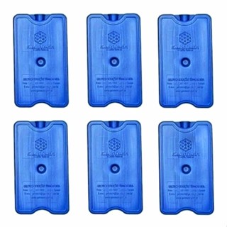 6 Placas de Gelo Artificial Rígido Reutilizável 400 ml