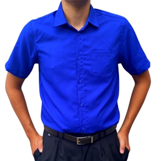 Camisa Social Masculina Manga Curta Com Bolso em Oferta na Shopee