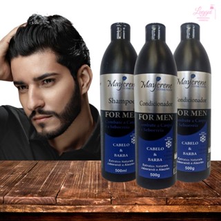 Kit 1 Shampoo e 2 Condicionadores For Men Maycrene 3x500ml