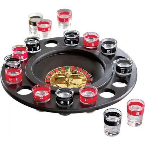 Jogo De Roleta Shot 16 Copos Roleta Drink Bebida Cassino