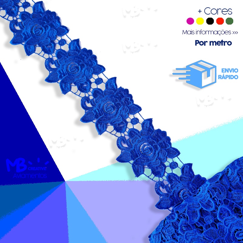 Renda Guipir CHL - 443 - 6,5cm - 1 metro em Oferta na Shopee