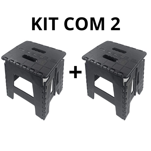 Kit 2 Bancos Dobráveis/Desmontável Resistente Multiuso Até 100 Kilos ...