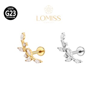 Piercing Labret Galho Titânio PVD com Zircônia Radiante - 7 Pedras Preciosas em Oferta na Shopee