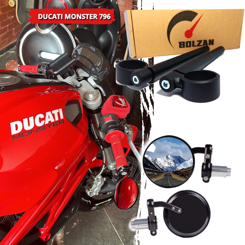 Semi Guidão Ducati Monster 796 + Retrovisor De Ponta