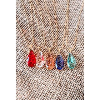 Colar Corrente Dourada Feminino Folheado Pedras Semi jóias acessórios Cristais