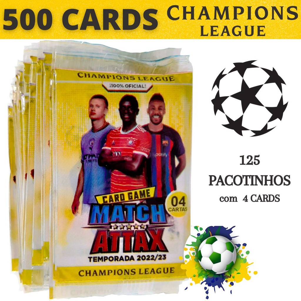 500 CARDS / CARTINHAS CHAMPIONS LEAGUE = 125 Pacotinhos Lacrados com 4 cards em cada