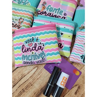 Porta Moeda Personalizada Lembrancinha Dia da Mulher Kit com 10 unidades