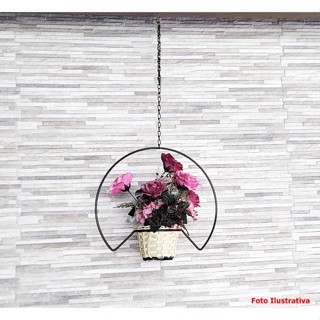Suporte Pendurar Vaso 14,5cm Reforçado Preto