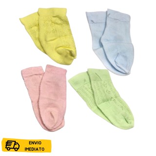 kit 5 pares de meia bebe fininha