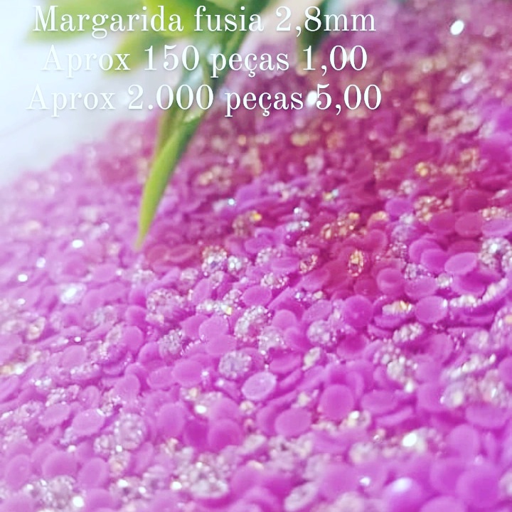 margarida 2.8mm fusia- pedrarias para adesivos e joias para unhas