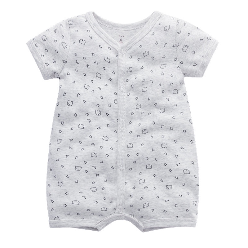 Roupas Para Bebês Recém-Nascidos Romper Algodão Macio Manga Curta Desenho Animado Impressão Baby Jumper