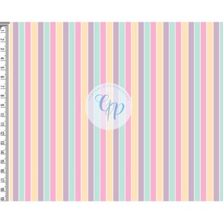 Tecido tricoline, microfibra ou gabardine - Listrado - Tiffany, rosa e off - 0.50cm