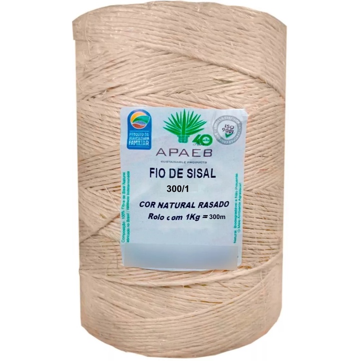 Barbante De Sisal 3mm Rolo 300mts Artesanato Decoração Fio Amarração