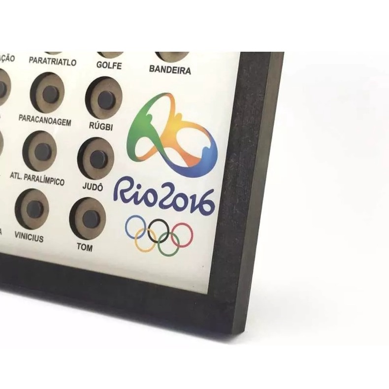 Expositor De Moedas - Olimpiadas 2016 - Quadro MDF Com Acrilico Colecionador