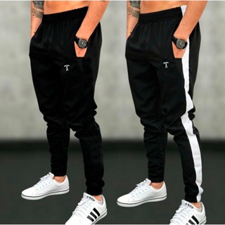 Kit 2 Calça Modelo Jogger P ao G4 Helanca com Elastano para Treino Esportiva Masculina Original em Oferta na Shopee