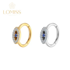 Piercing Argola Clik Aço Cirúrgico PVD Olho Zircônia Cravejada《Lomiss semijoias》