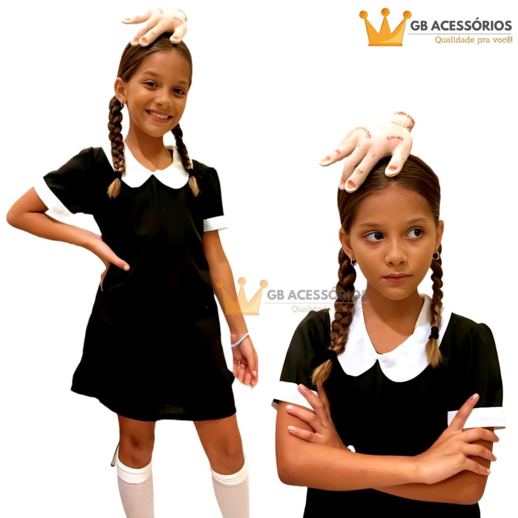 Fantasia wandinha infantil fam lia addams festas envio imediato