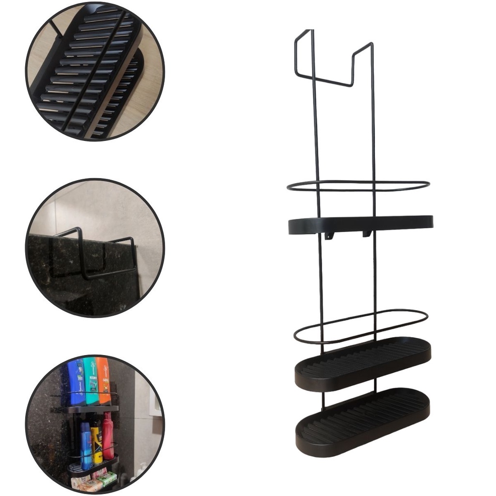 Suporte Porta Shampoo Com Saboneteira Para Box De Banheiro Aramado em Oferta na Shopee