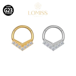 Piercing Orelha Nariz Argola Titânio PVD Clik Zircônia 《Lomiss semijoias》