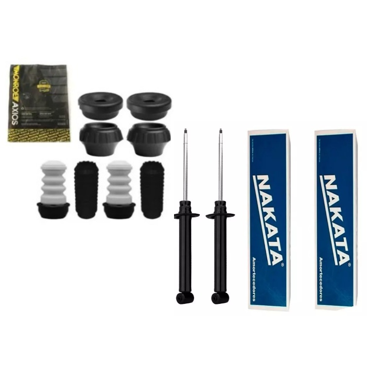 Kit 2 Amortecedor Traseiros Nakata Gol Voyage G5 G6 + Kits Batentes Axios