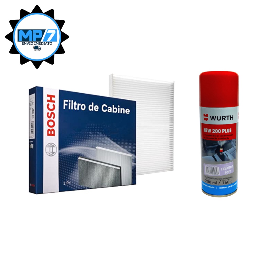 Filtro Cabine Ar Condicionado Bosch Nissan March Versa + Spray Higienizador HSW Wurth