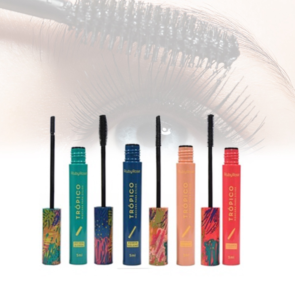 Máscara para cílios Ruby Rose Trópico Power Volume - Define e Alonga - Volume e Alongamento - Curva e Volume