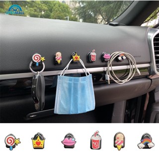 OM Cute Cartoon Mini Cartum Decoração De Interiores De Carros Gancho Pequeno Organizador Criativo De Assentos Adesivo Multifuncional Para Acessórios