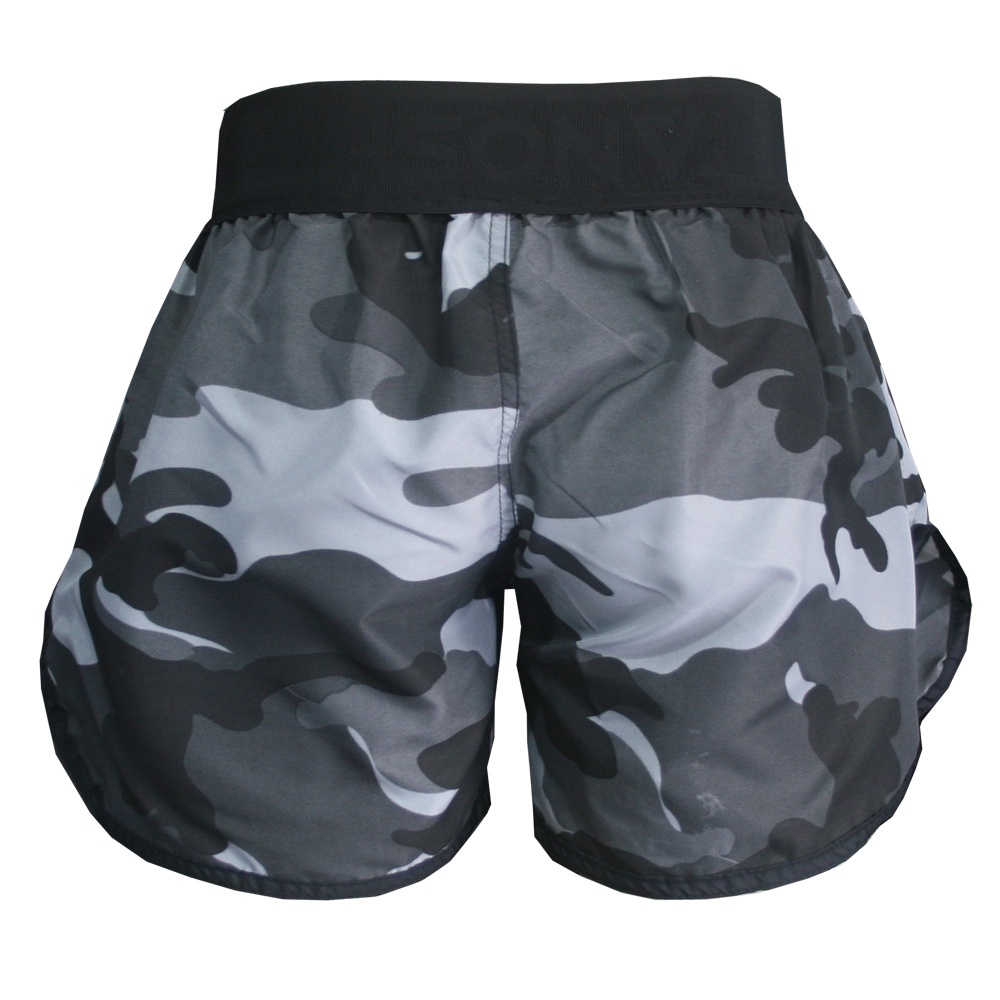 Shorts Camuflado Cinza Fast MuayThai Sanda Kickboxing direto da fábrica — imagem 2 de 2