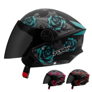 Capacete Aberto New Liberty 3 Three Flowers Pro Tork Fosco Com Viseira Fumê Masculino e Feminino