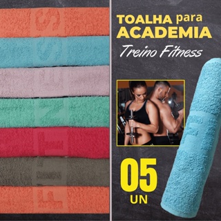 Kit 5 Toalhas Fitness de Academia Exercício Físico Grande Seca Suor em Oferta na Shopee