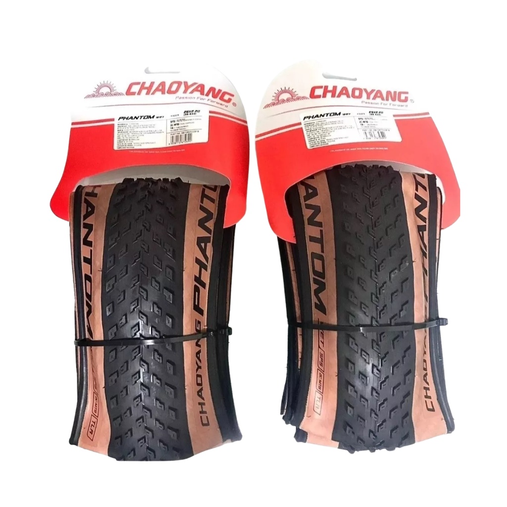 Par Pneus Chaoyang Phantom Wet Aro 29x2.20 Tubeless Mtb Faixa Creme