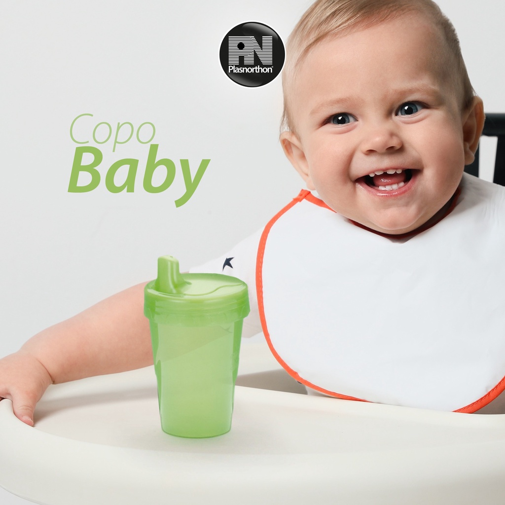 Copo Baby 300 ML Com Bico 7x10cm - Plasnorthon em Oferta na Shopee