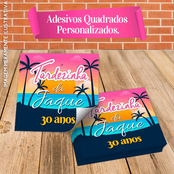 Adesivos Quadrados Personalizados Tardezinha